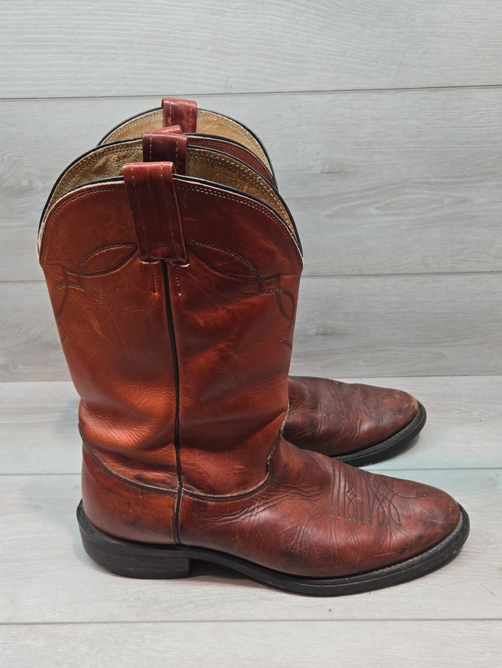 Nocona Classic Men's Brown Leather Cowboy Boots Shoes Sz 11 - Picture 2 of 13